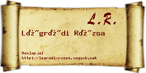 Légrádi Rózsa névjegykártya